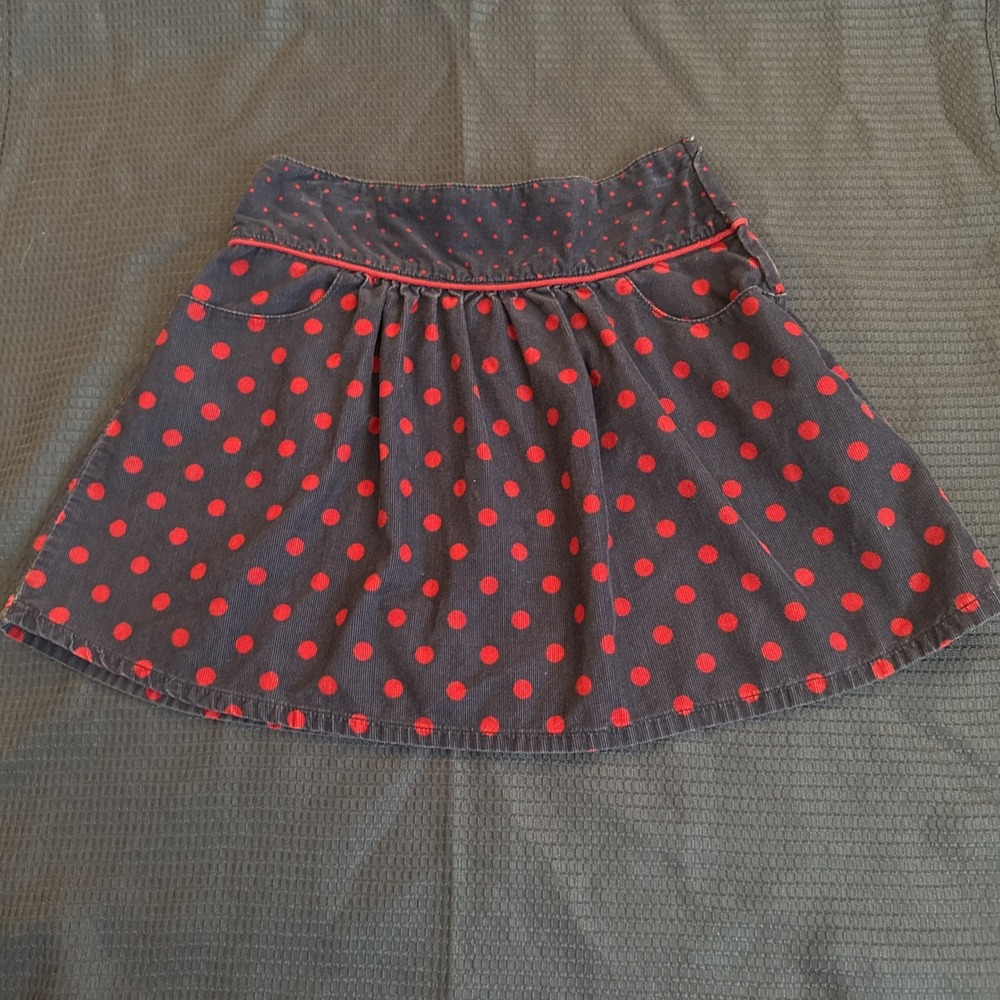 GYMBOREE HOMECOMING KITTY NAVY W/ RED DOT WOVEN SKIRT Size 8‎ - 2010